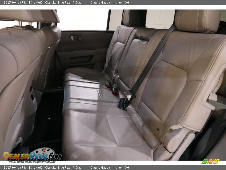 2015 Honda Pilot EX-L 4WD Obsidian Blue Pearl / Gray Photo #17