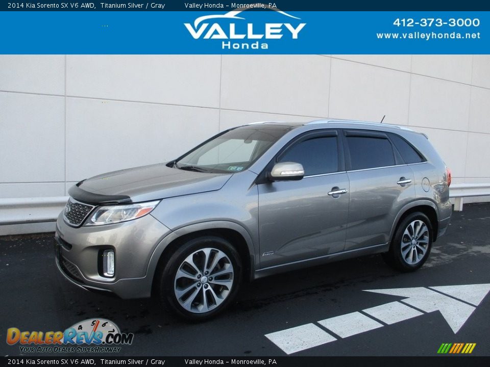 2014 Kia Sorento SX V6 AWD Titanium Silver / Gray Photo #1