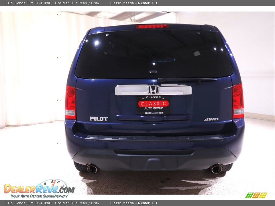 2015 Honda Pilot EX-L 4WD Obsidian Blue Pearl / Gray Photo #19