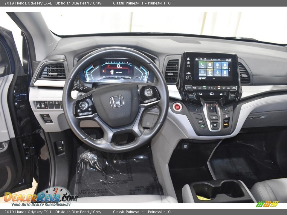 2019 Honda Odyssey EX-L Obsidian Blue Pearl / Gray Photo #14