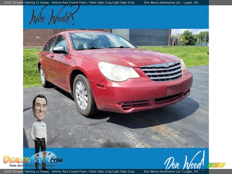 2008 Chrysler Sebring LX Sedan Inferno Red Crystal Pearl / Dark Slate Gray/Light Slate Gray Photo #1