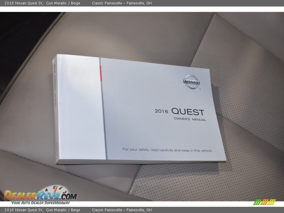 2016 Nissan Quest SV Gun Metallic / Beige Photo #18