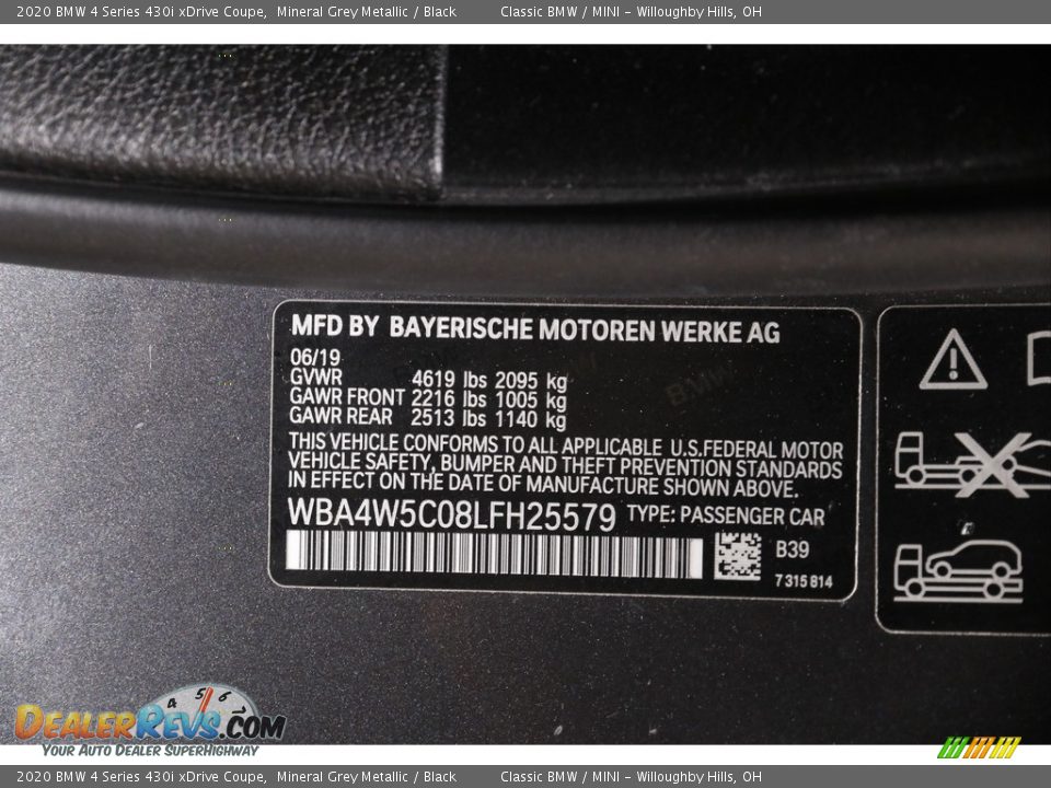 2020 BMW 4 Series 430i xDrive Coupe Mineral Grey Metallic / Black Photo #25