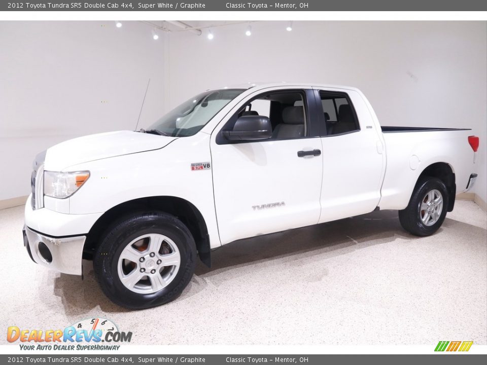 2012 Toyota Tundra SR5 Double Cab 4x4 Super White / Graphite Photo #3