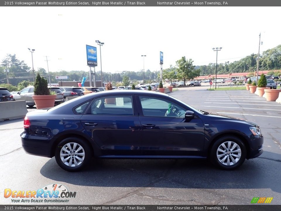 2015 Volkswagen Passat Wolfsburg Edition Sedan Night Blue Metallic / Titan Black Photo #10