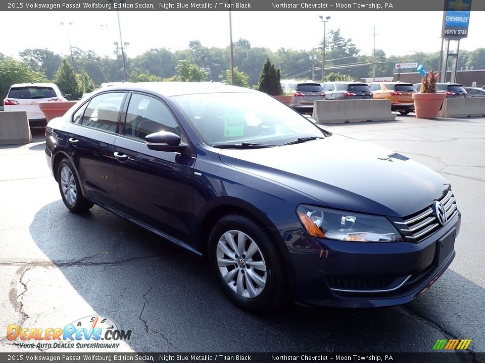 2015 Volkswagen Passat Wolfsburg Edition Sedan Night Blue Metallic / Titan Black Photo #11