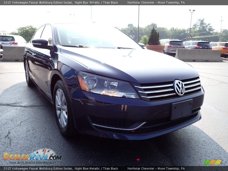 2015 Volkswagen Passat Wolfsburg Edition Sedan Night Blue Metallic / Titan Black Photo #12