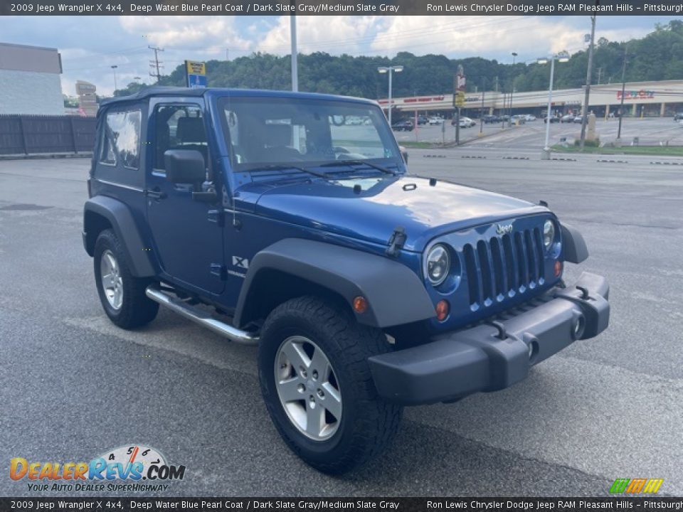 2009 Jeep Wrangler X 4x4 Deep Water Blue Pearl Coat / Dark Slate Gray/Medium Slate Gray Photo #1