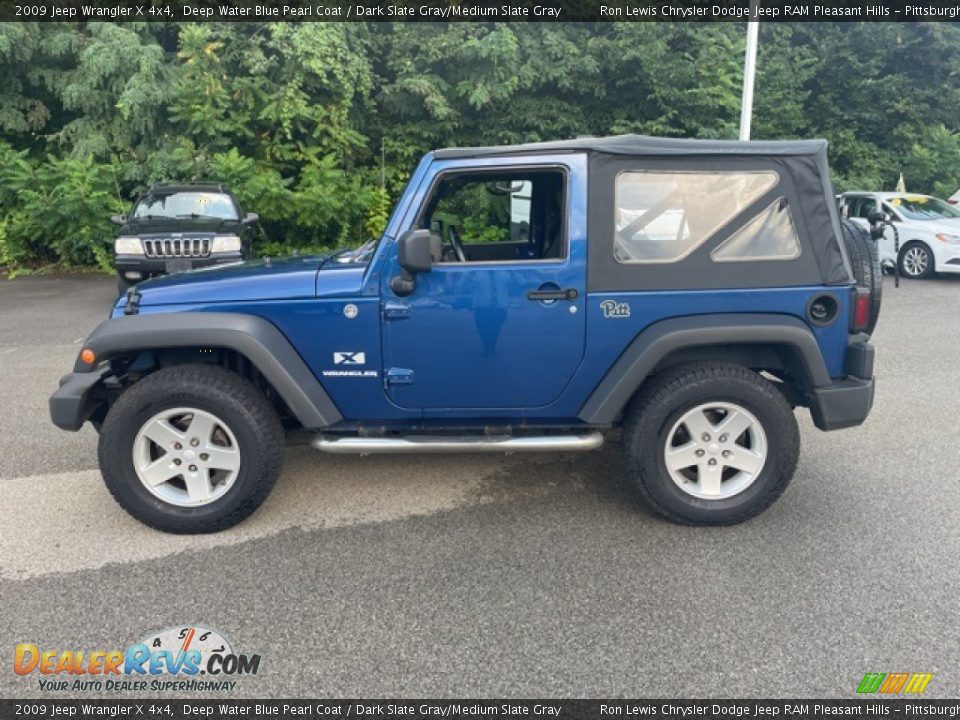 2009 Jeep Wrangler X 4x4 Deep Water Blue Pearl Coat / Dark Slate Gray/Medium Slate Gray Photo #2