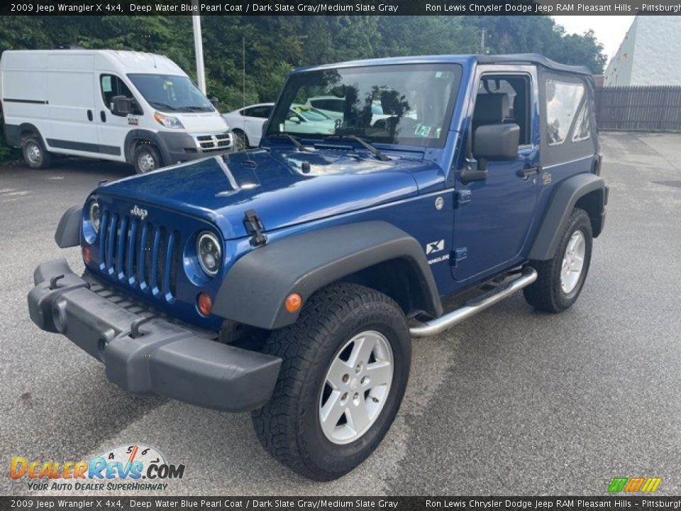 2009 Jeep Wrangler X 4x4 Deep Water Blue Pearl Coat / Dark Slate Gray/Medium Slate Gray Photo #3