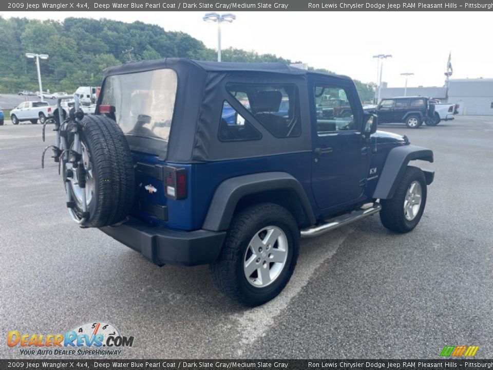 2009 Jeep Wrangler X 4x4 Deep Water Blue Pearl Coat / Dark Slate Gray/Medium Slate Gray Photo #4