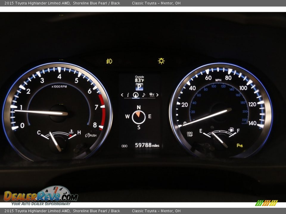 2015 Toyota Highlander Limited AWD Shoreline Blue Pearl / Black Photo #8