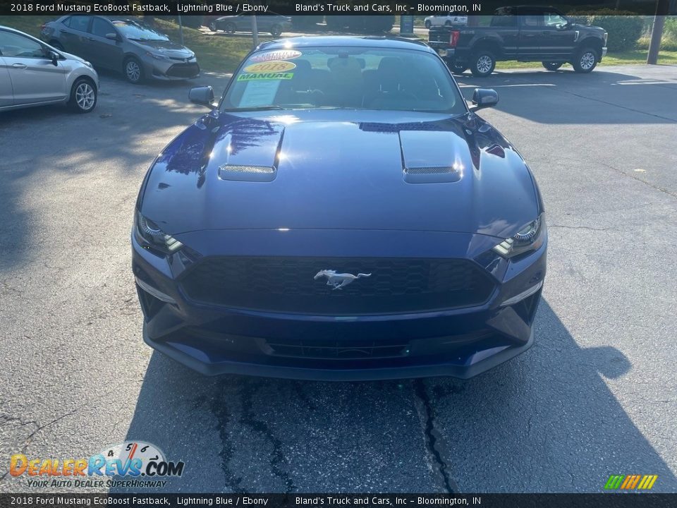 2018 Ford Mustang EcoBoost Fastback Lightning Blue / Ebony Photo #3