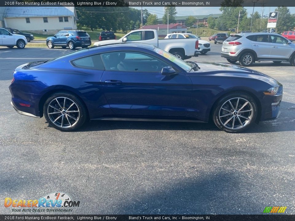 2018 Ford Mustang EcoBoost Fastback Lightning Blue / Ebony Photo #5