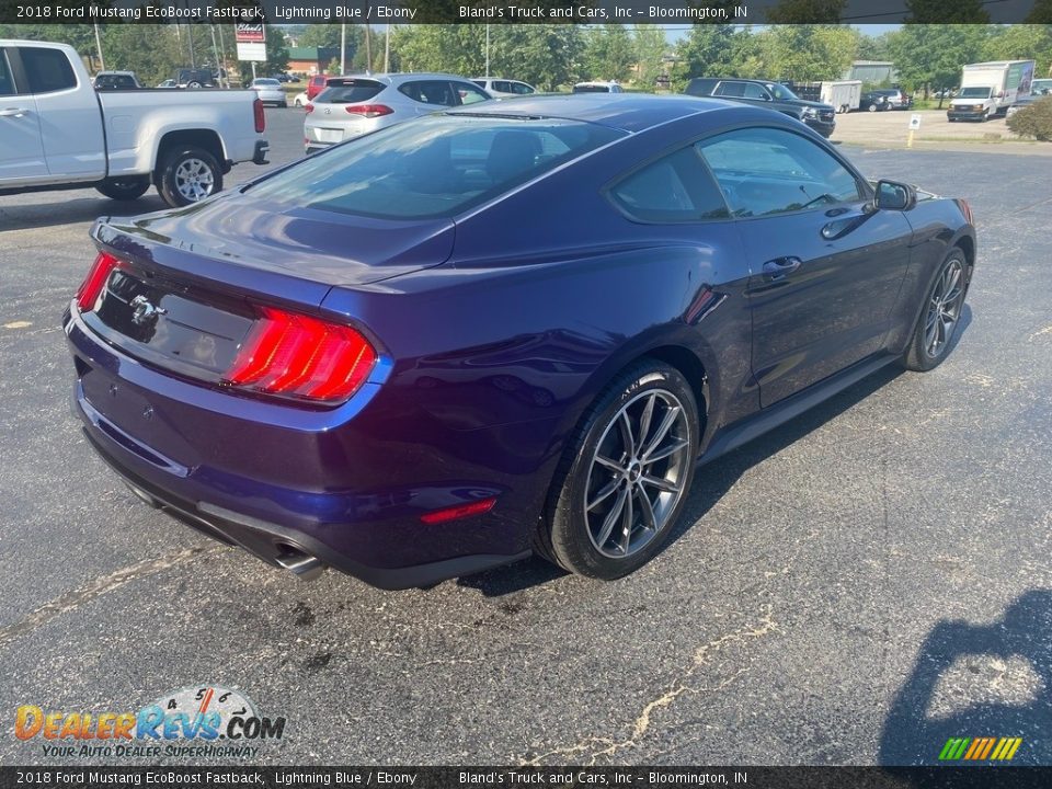 2018 Ford Mustang EcoBoost Fastback Lightning Blue / Ebony Photo #6