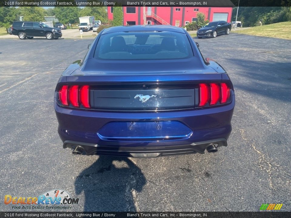 2018 Ford Mustang EcoBoost Fastback Lightning Blue / Ebony Photo #7