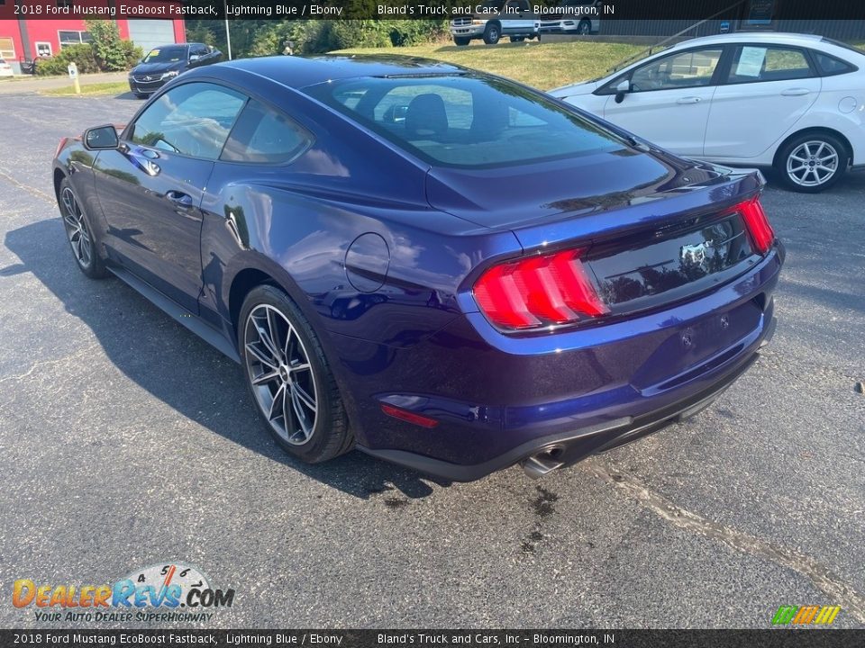 2018 Ford Mustang EcoBoost Fastback Lightning Blue / Ebony Photo #8