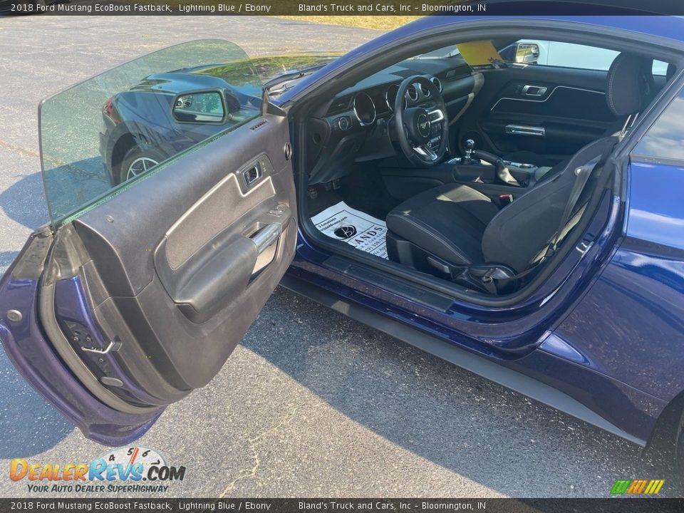 2018 Ford Mustang EcoBoost Fastback Lightning Blue / Ebony Photo #11