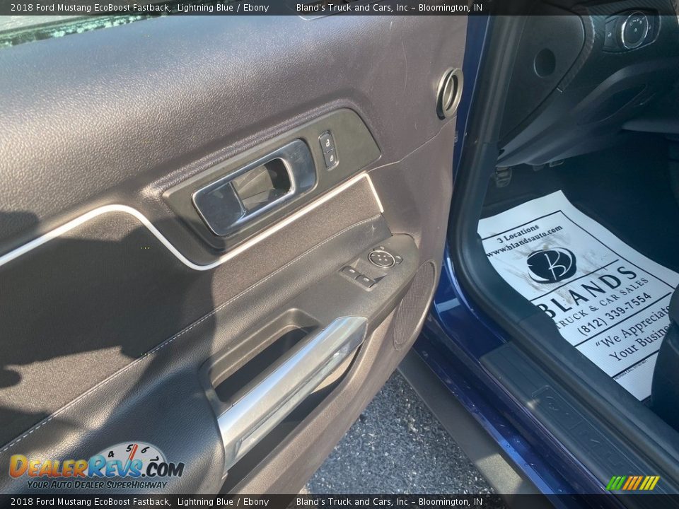 2018 Ford Mustang EcoBoost Fastback Lightning Blue / Ebony Photo #12