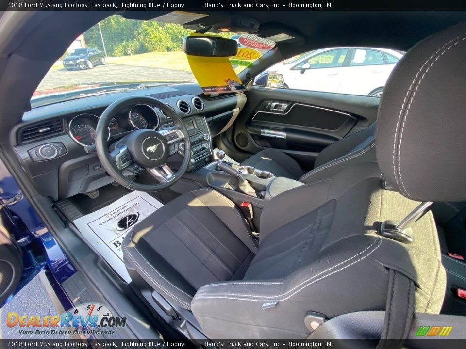 2018 Ford Mustang EcoBoost Fastback Lightning Blue / Ebony Photo #13