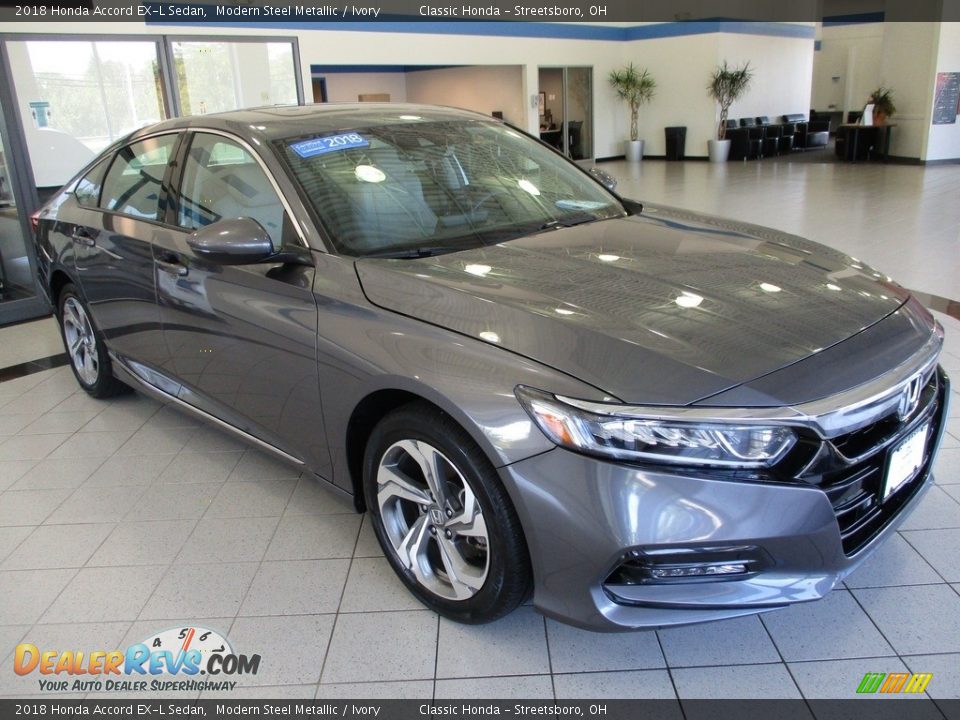 2018 Honda Accord EX-L Sedan Modern Steel Metallic / Ivory Photo #3