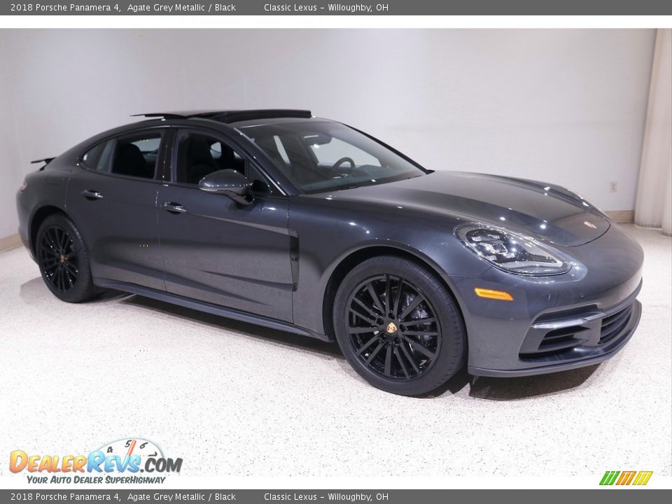 2018 Porsche Panamera 4 Agate Grey Metallic / Black Photo #1