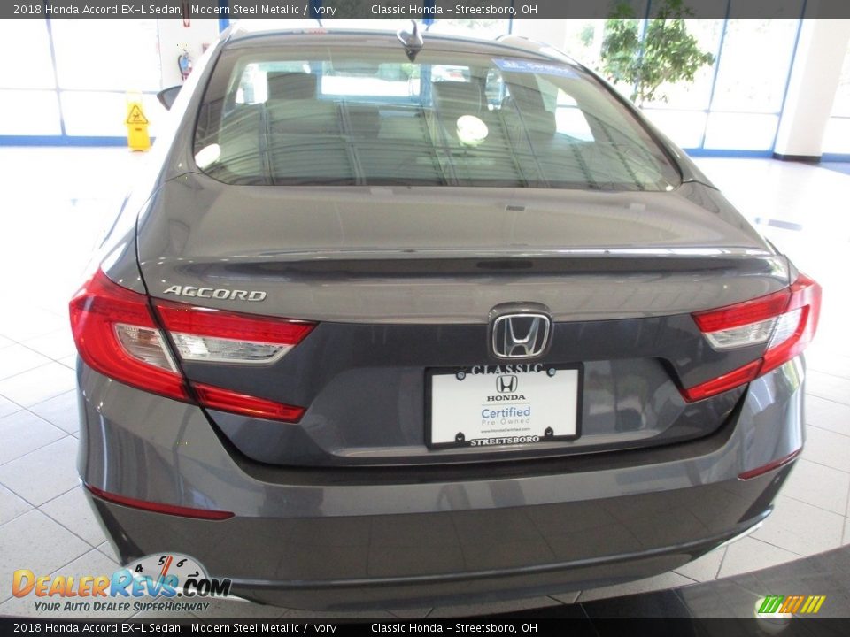 2018 Honda Accord EX-L Sedan Modern Steel Metallic / Ivory Photo #8