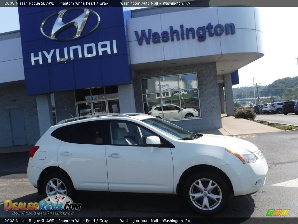 2008 Nissan Rogue SL AWD Phantom White Pearl / Gray Photo #2