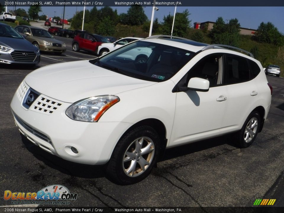 2008 Nissan Rogue SL AWD Phantom White Pearl / Gray Photo #6