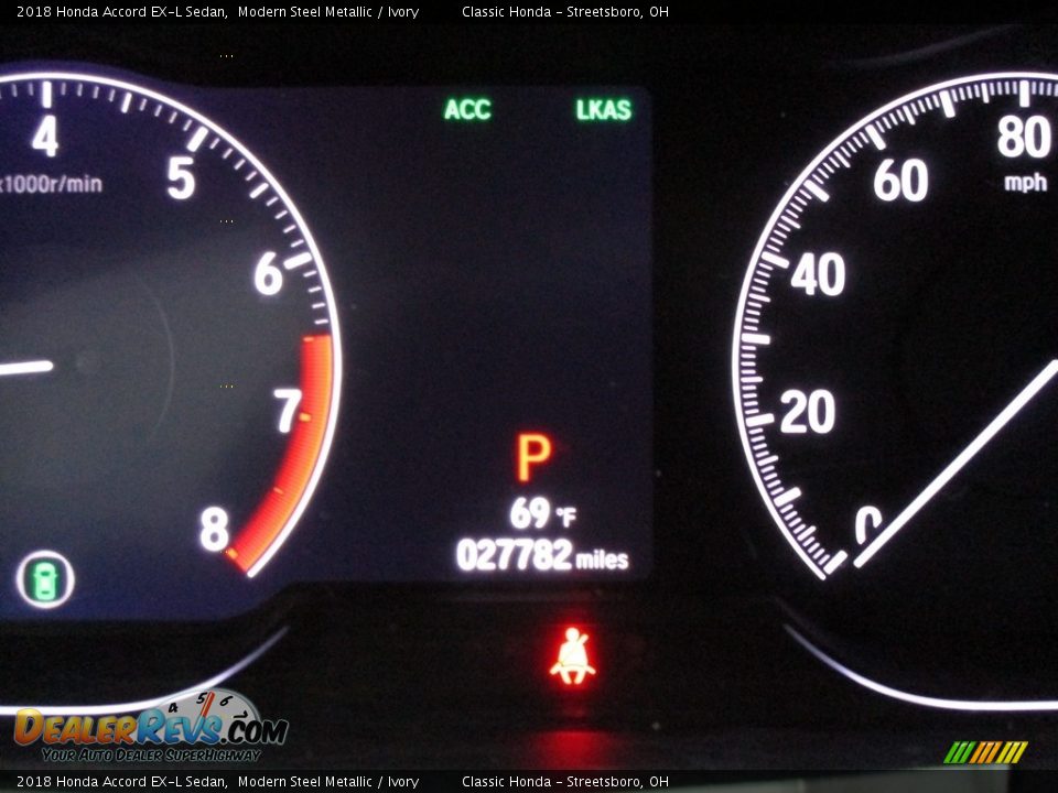 2018 Honda Accord EX-L Sedan Modern Steel Metallic / Ivory Photo #33