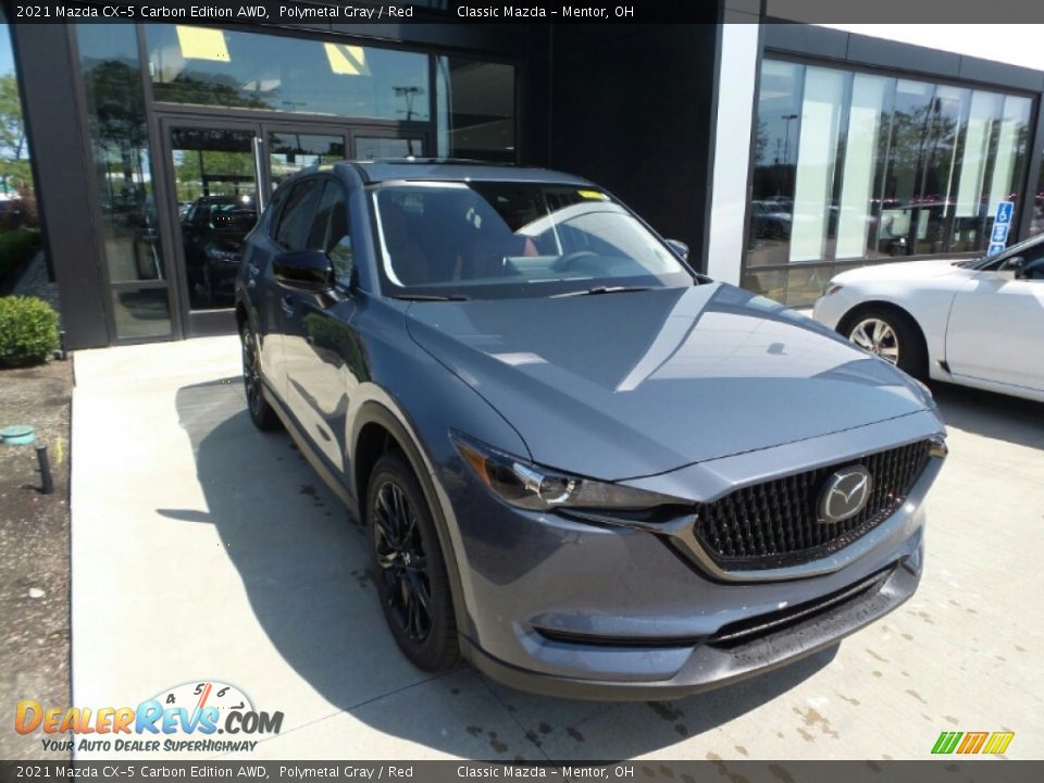 2021 Mazda CX-5 Carbon Edition AWD Polymetal Gray / Red Photo #1