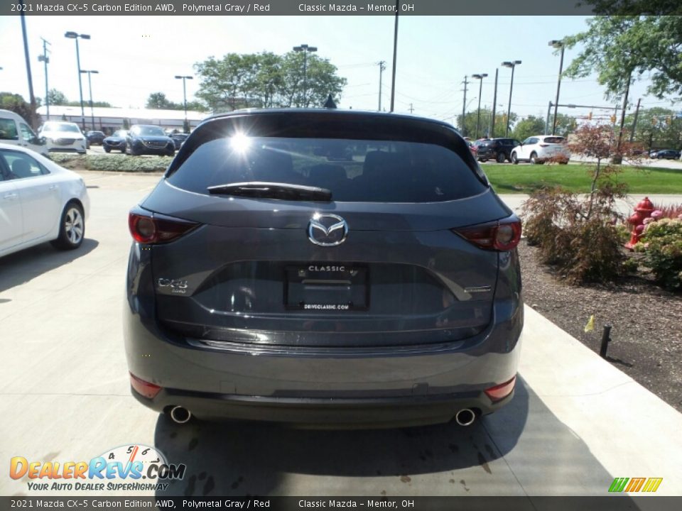 2021 Mazda CX-5 Carbon Edition AWD Polymetal Gray / Red Photo #5