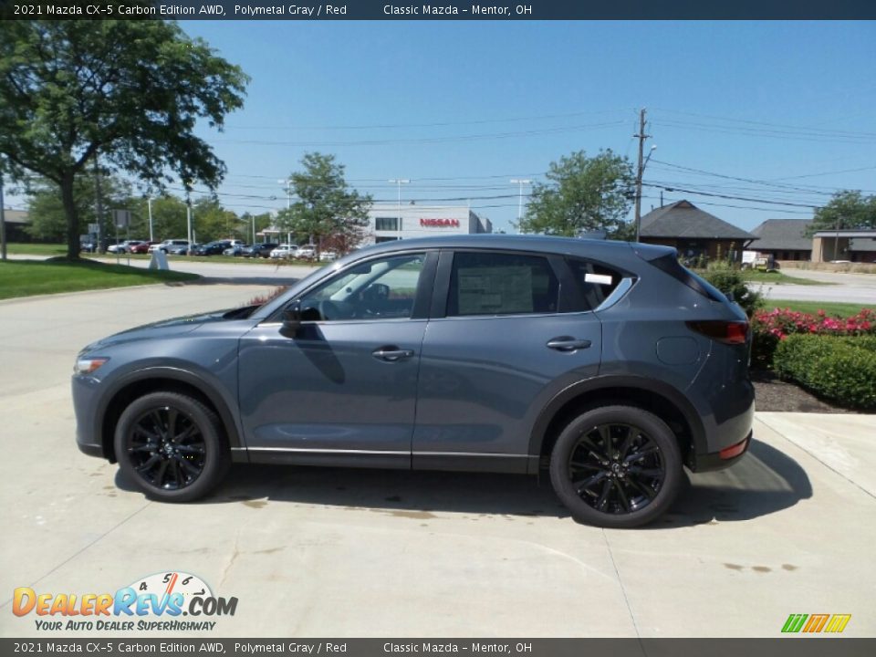 2021 Mazda CX-5 Carbon Edition AWD Polymetal Gray / Red Photo #6