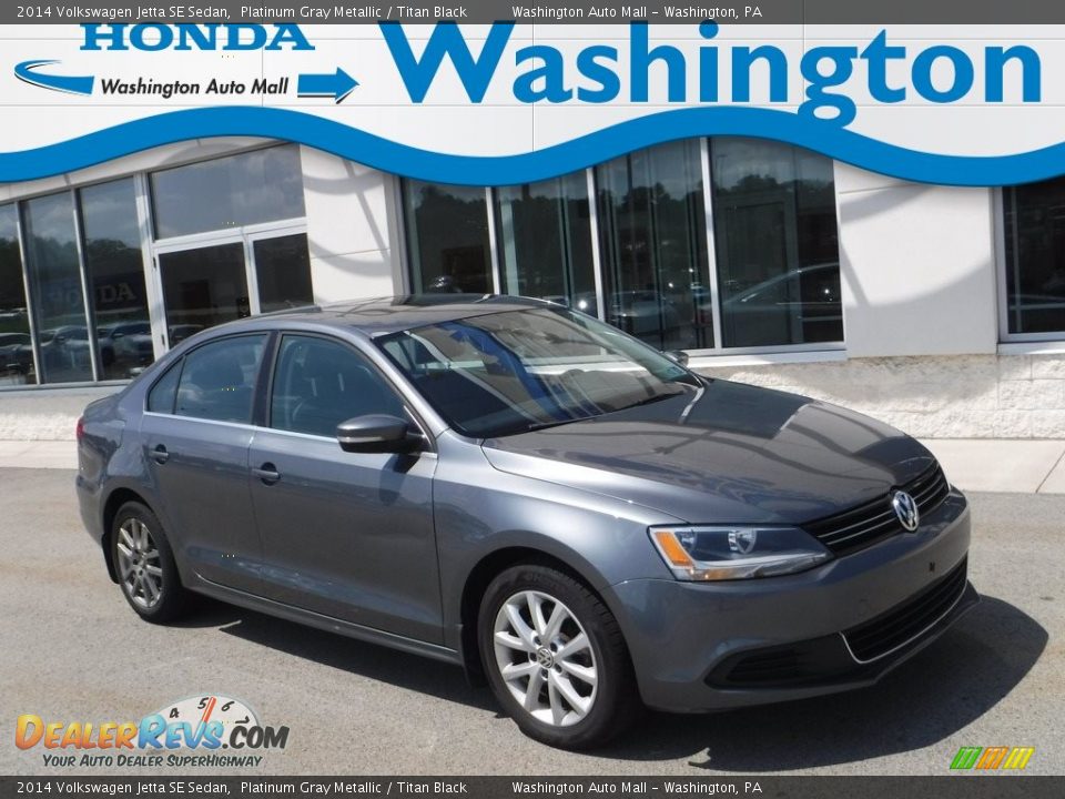 2014 Volkswagen Jetta SE Sedan Platinum Gray Metallic / Titan Black Photo #1