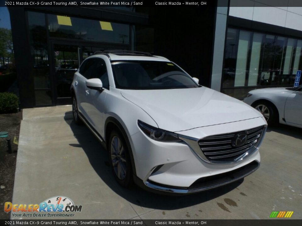 2021 Mazda CX-9 Grand Touring AWD Snowflake White Pearl Mica / Sand Photo #1