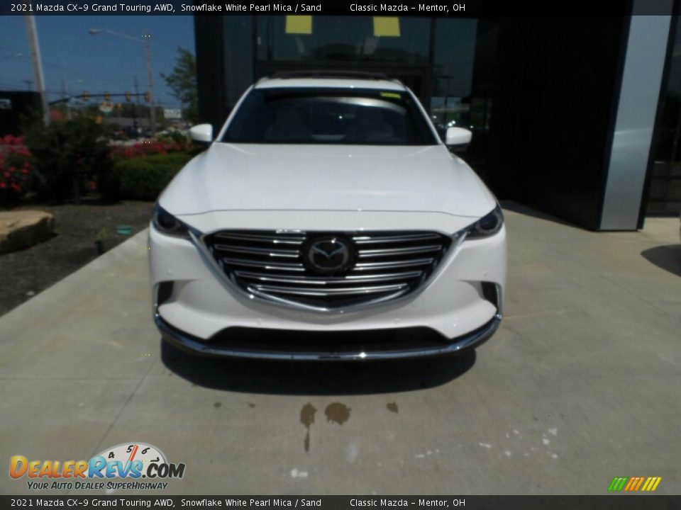 2021 Mazda CX-9 Grand Touring AWD Snowflake White Pearl Mica / Sand Photo #2