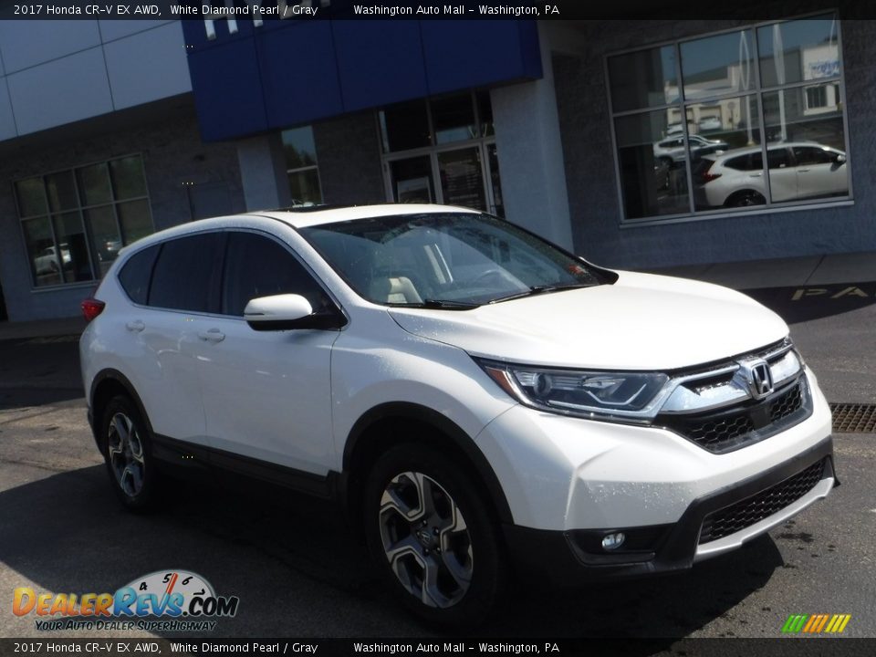 2017 Honda CR-V EX AWD White Diamond Pearl / Gray Photo #1