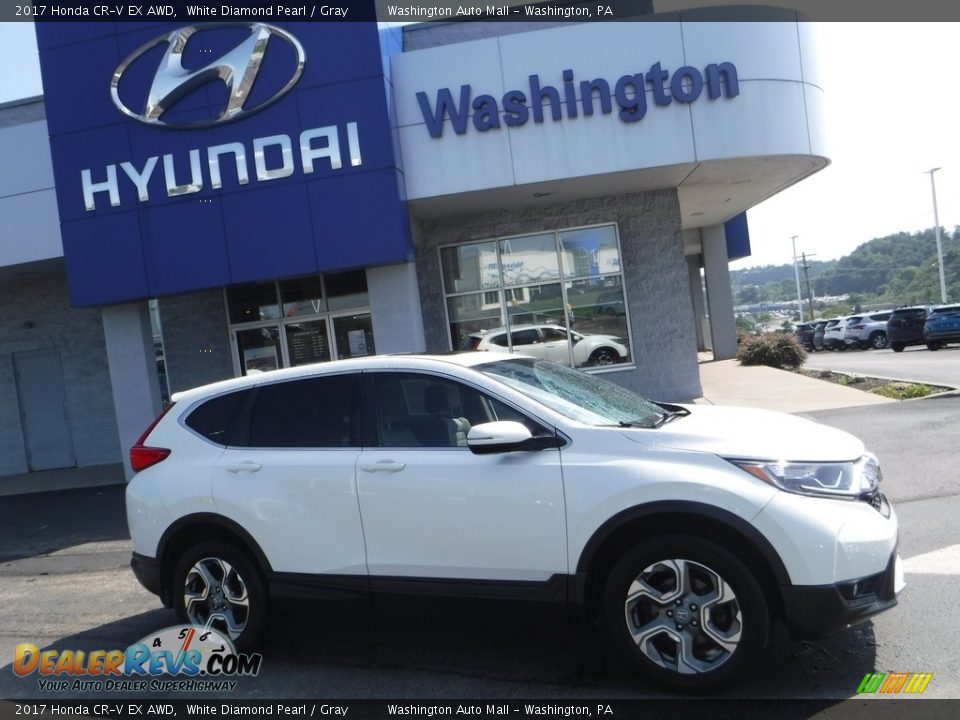 2017 Honda CR-V EX AWD White Diamond Pearl / Gray Photo #2