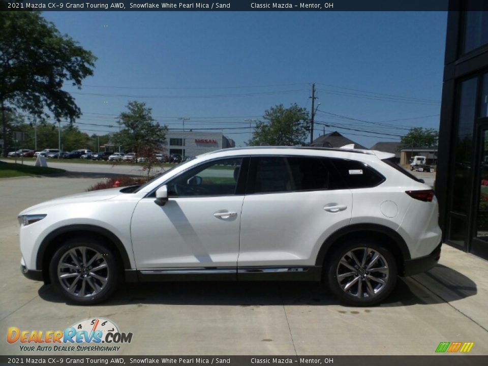 2021 Mazda CX-9 Grand Touring AWD Snowflake White Pearl Mica / Sand Photo #6