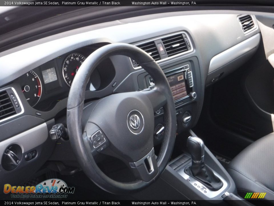 2014 Volkswagen Jetta SE Sedan Platinum Gray Metallic / Titan Black Photo #12