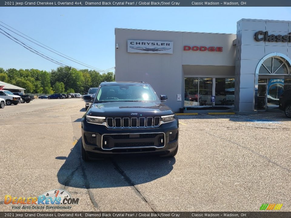 2021 Jeep Grand Cherokee L Overland 4x4 Diamond Black Crystal Pearl / Global Black/Steel Gray Photo #2