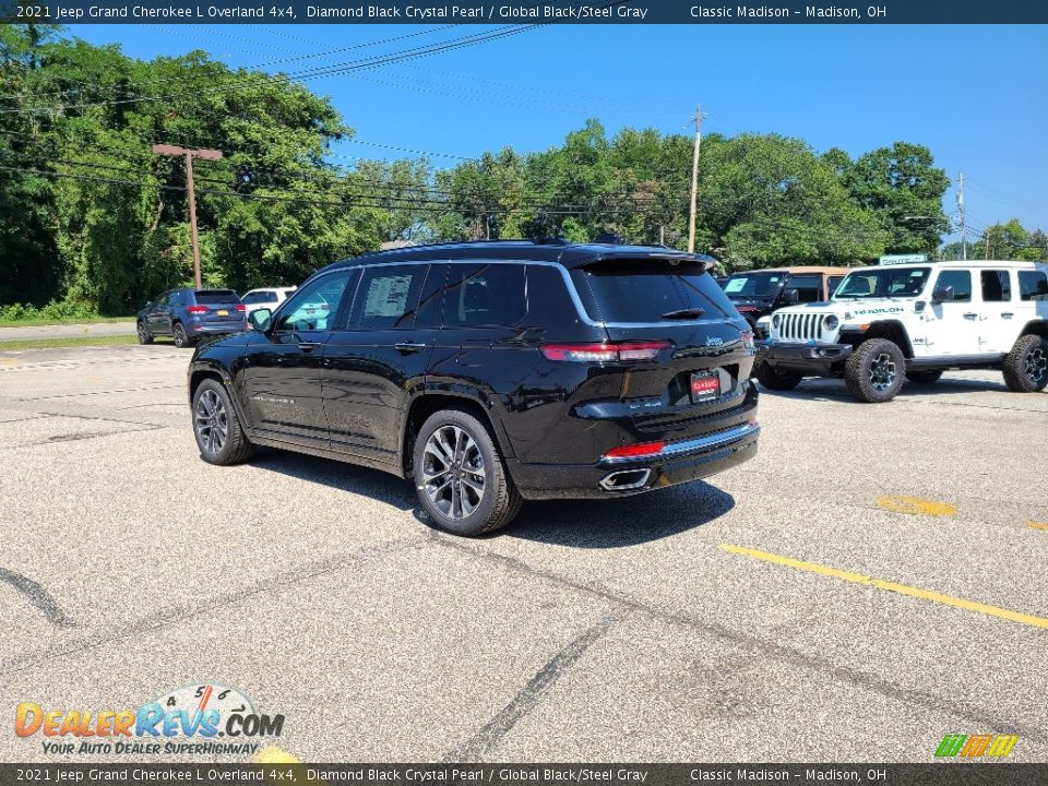 2021 Jeep Grand Cherokee L Overland 4x4 Diamond Black Crystal Pearl / Global Black/Steel Gray Photo #4