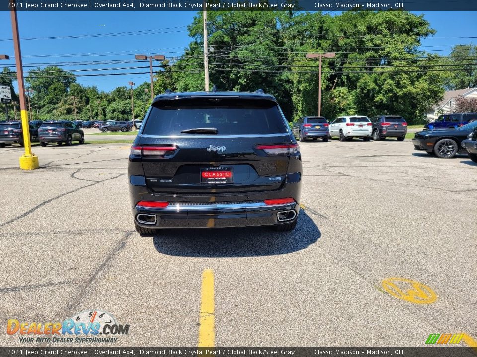 2021 Jeep Grand Cherokee L Overland 4x4 Diamond Black Crystal Pearl / Global Black/Steel Gray Photo #5