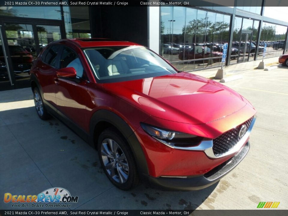 2021 Mazda CX-30 Preferred AWD Soul Red Crystal Metallic / Greige Photo #1