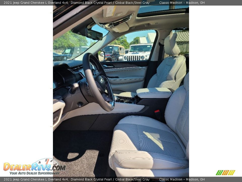2021 Jeep Grand Cherokee L Overland 4x4 Diamond Black Crystal Pearl / Global Black/Steel Gray Photo #9