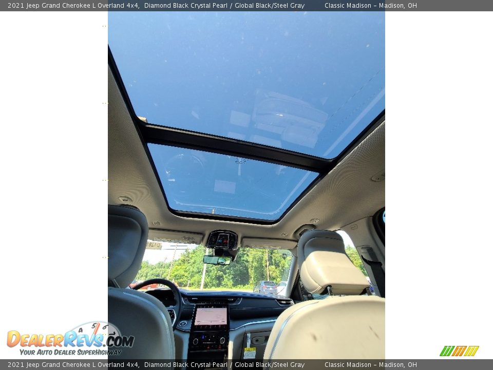 2021 Jeep Grand Cherokee L Overland 4x4 Diamond Black Crystal Pearl / Global Black/Steel Gray Photo #15