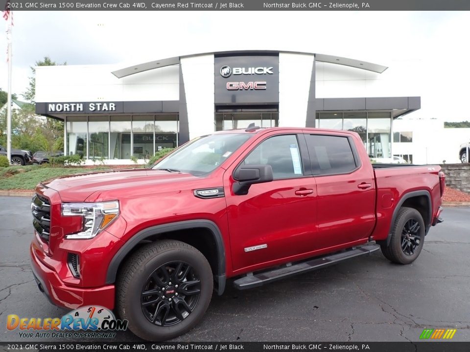 2021 GMC Sierra 1500 Elevation Crew Cab 4WD Cayenne Red Tintcoat / Jet Black Photo #1