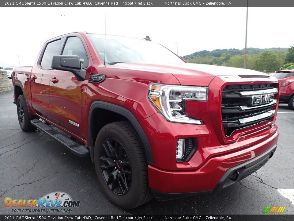 2021 GMC Sierra 1500 Elevation Crew Cab 4WD Cayenne Red Tintcoat / Jet Black Photo #4