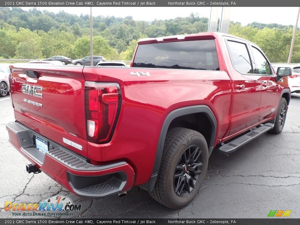 2021 GMC Sierra 1500 Elevation Crew Cab 4WD Cayenne Red Tintcoat / Jet Black Photo #9