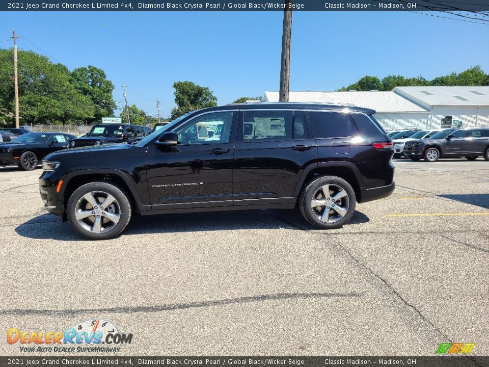 2021 Jeep Grand Cherokee L Limited 4x4 Diamond Black Crystal Pearl / Global Black/Wicker Beige Photo #3